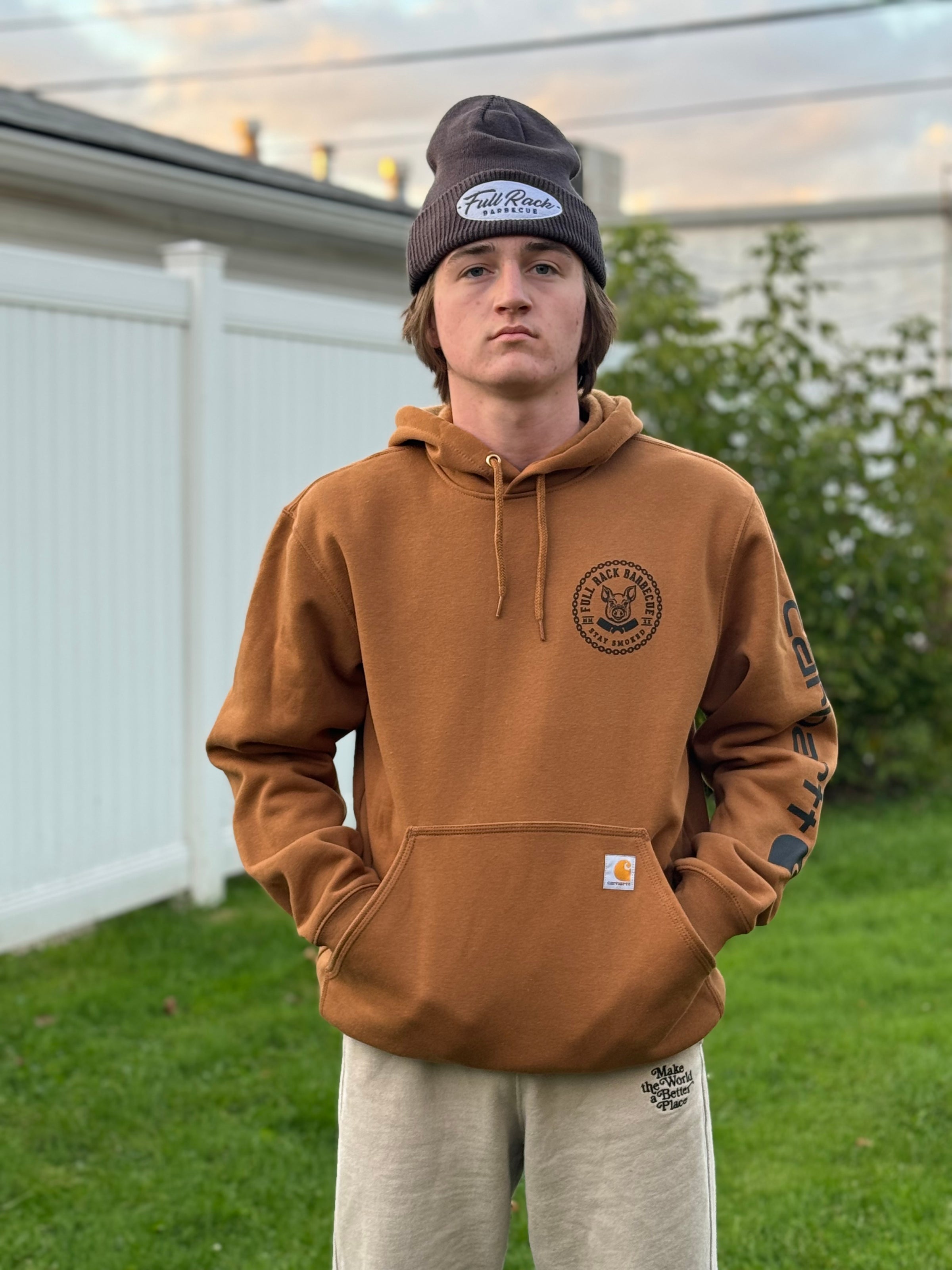 カルトレイク　DRT フーディー　パーカー Carhartt Brown Hoodie | Full Rack Barbecue